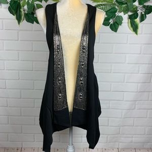 MYK women’s black embellished vest size Medium
